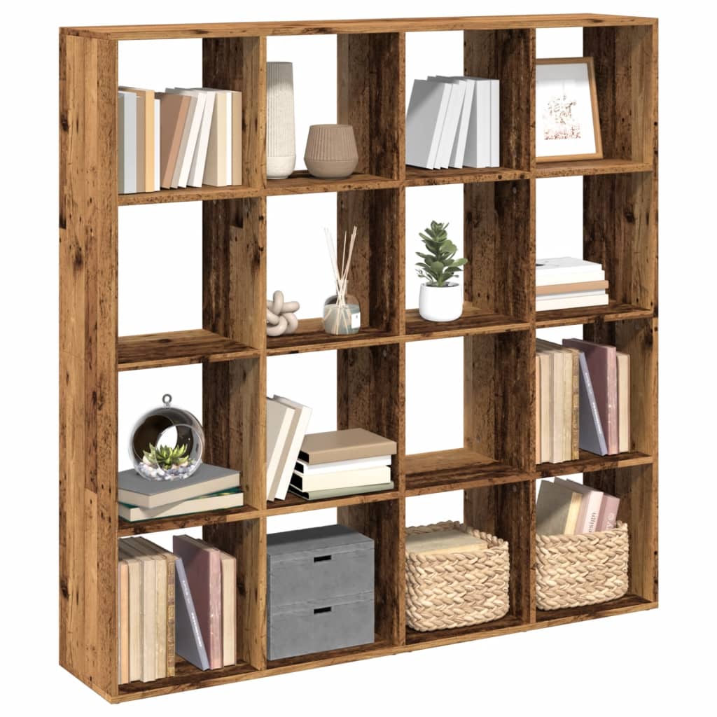 Book Cabinet Old Wood 137,5x29x137,5 cm Engineered Wood