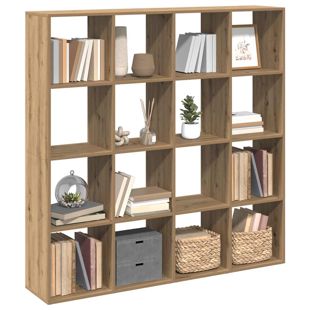 Book Cabinet Artisian Oak 137,5x29x137,5 cm Engineered Wood