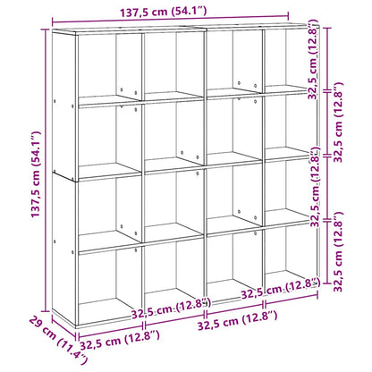 Book Cabinet Artisian Oak 137,5x29x137,5 cm Engineered Wood