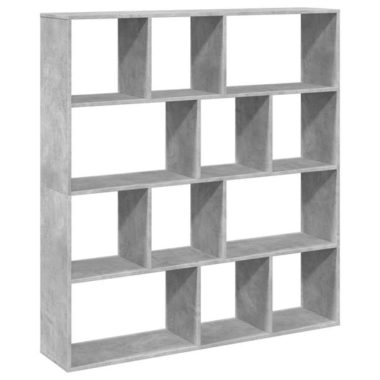 Book Cabinet Concrete Grey 132x29x141,5 cm Engineered Wood