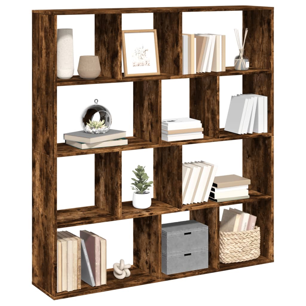 Book Cabinet Smoked Oak 132x29x141,5 cm Engineered Wood