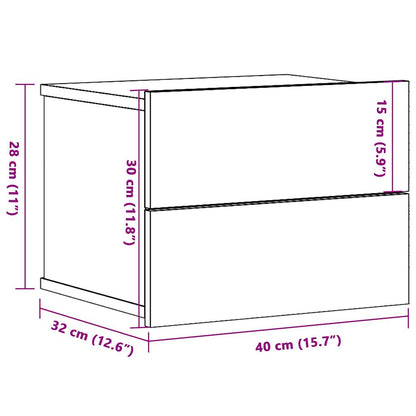 Wall-mounted Bedside Cabinets 2 pcs Old Wood 40x32x30 cm