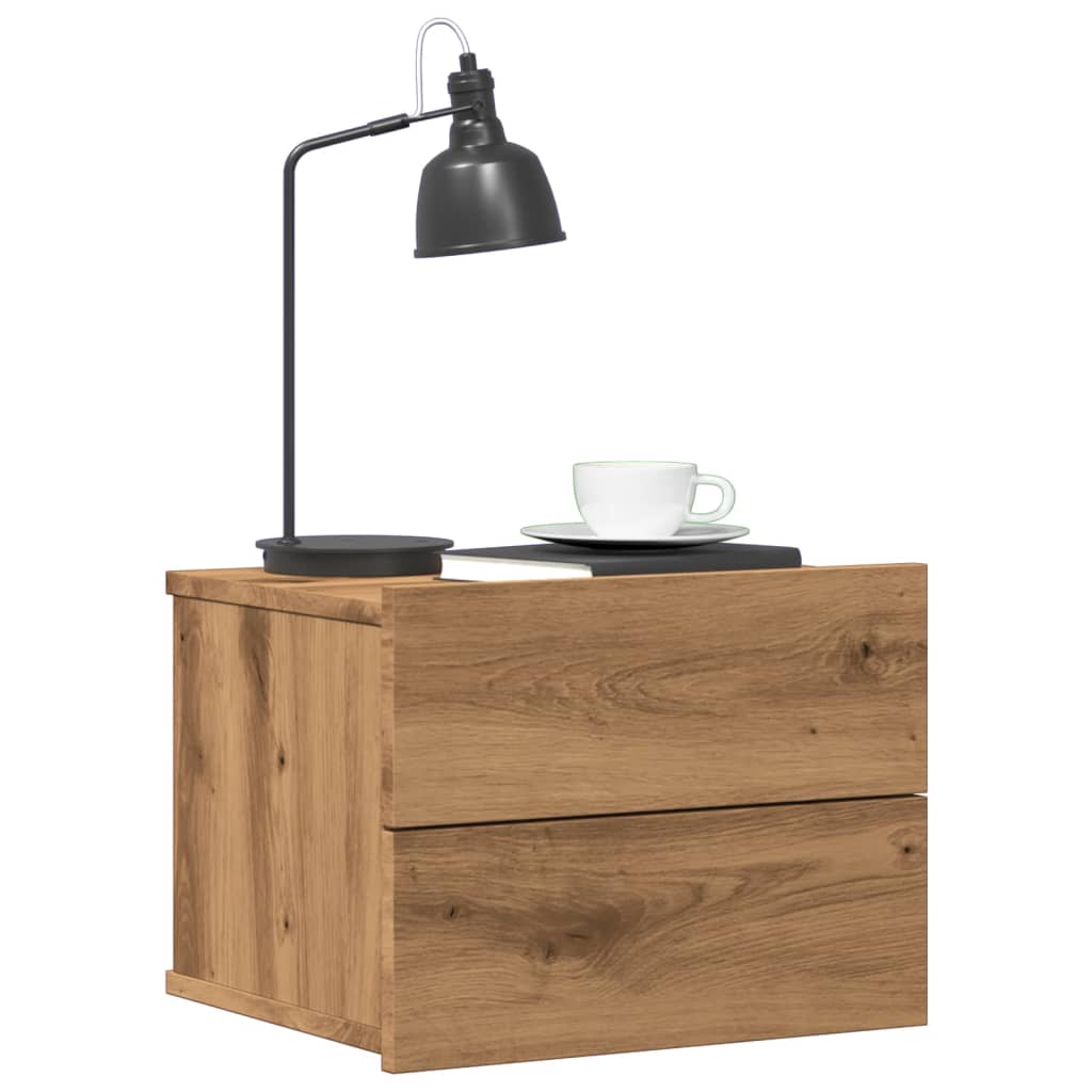 Wall-mounted Bedside Cabinet Artisan Oak 40x32x30 cm