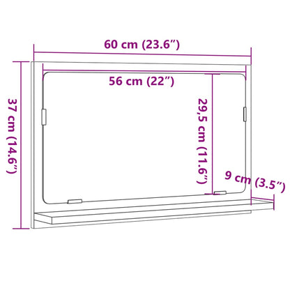 Bathroom Mirror Cabinet Old Wood 60x11x37 cm Engineered Wood