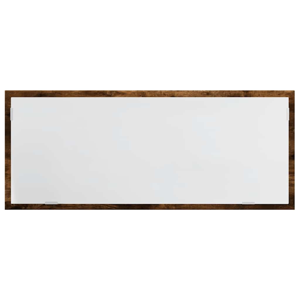 LED Bathroom Mirror Smoked Oak 100x8.5x37 cm Engineered Wood