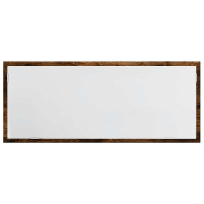 LED Bathroom Mirror Smoked Oak 100x8.5x37 cm Engineered Wood
