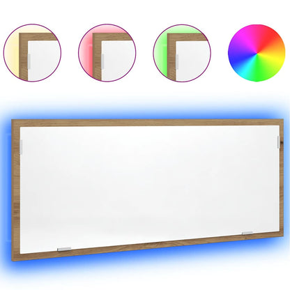 LED Bathroom Mirror Artisan Oak 100x8.5x37 cm Engineered Wood