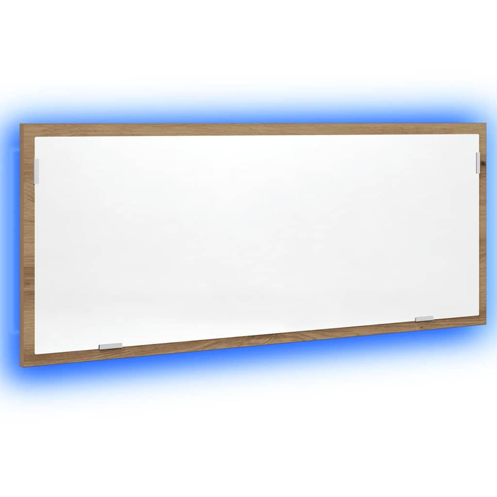 LED Bathroom Mirror Artisan Oak 100x8.5x37 cm Engineered Wood