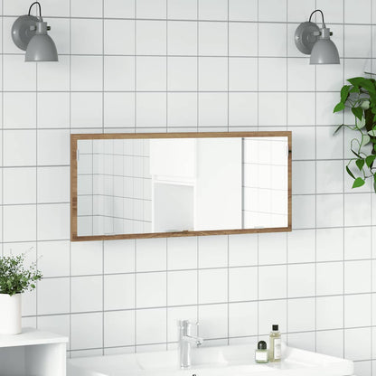 LED Bathroom Mirror Artisan Oak 100x8.5x37 cm Engineered Wood