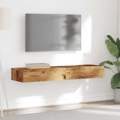 TV Cabinets with LED Lights 2 pcs Old Wood 60x35x15.5 cm
