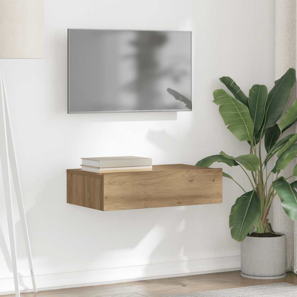 TV Cabinet with LED Lights Artisan Oak 60x35x15.5 cm