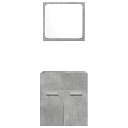 2 Piece Bathroom Furniture Set Concrete Grey Engineered Wood