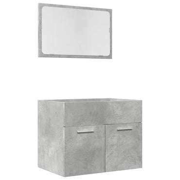 2 Piece Bathroom Furniture Set Concrete Grey Engineered Wood