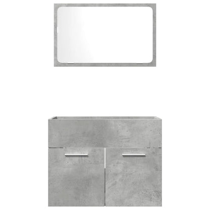 2 Piece Bathroom Furniture Set Concrete Grey Engineered Wood