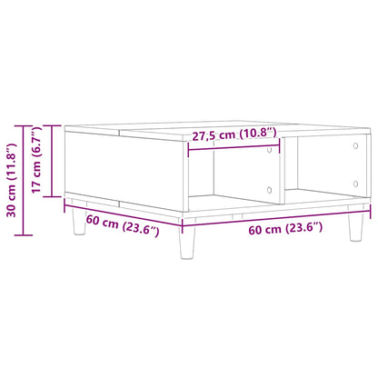 Coffee Table Artisan Oak 60x60x30 cm Engineered Wood