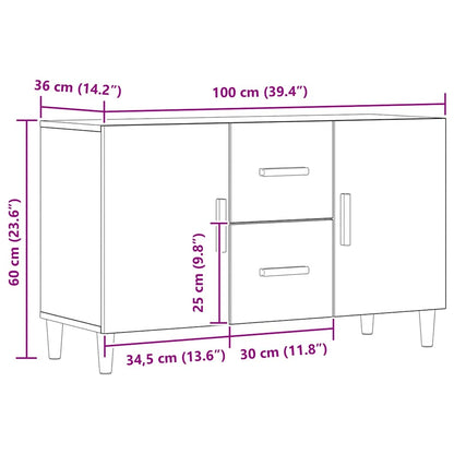 Sideboard Artisan Oak 100x36x60 cm Engineered Wood