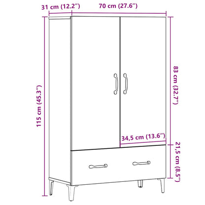 Highboard Artisan Oak 70x31x115 cm Engineered Wood