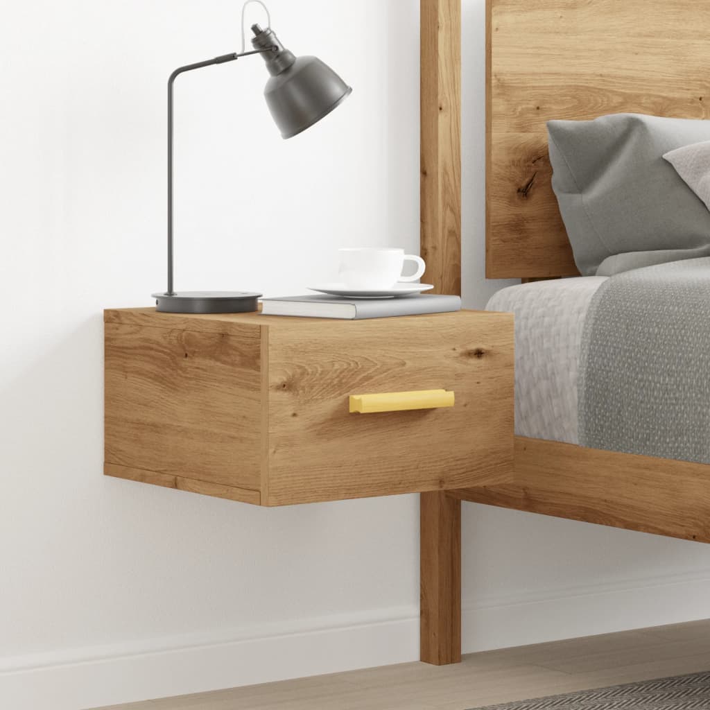 Wall-mounted Bedside Cabinet Artisan Oak 35x35x20 cm