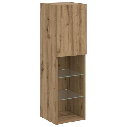 TV Cabinets with LED Lights 2 pcs Artisian Oak 30.5x30x102 cm