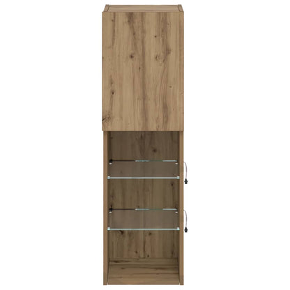 TV Cabinets with LED Lights 2 pcs Artisian Oak 30.5x30x102 cm