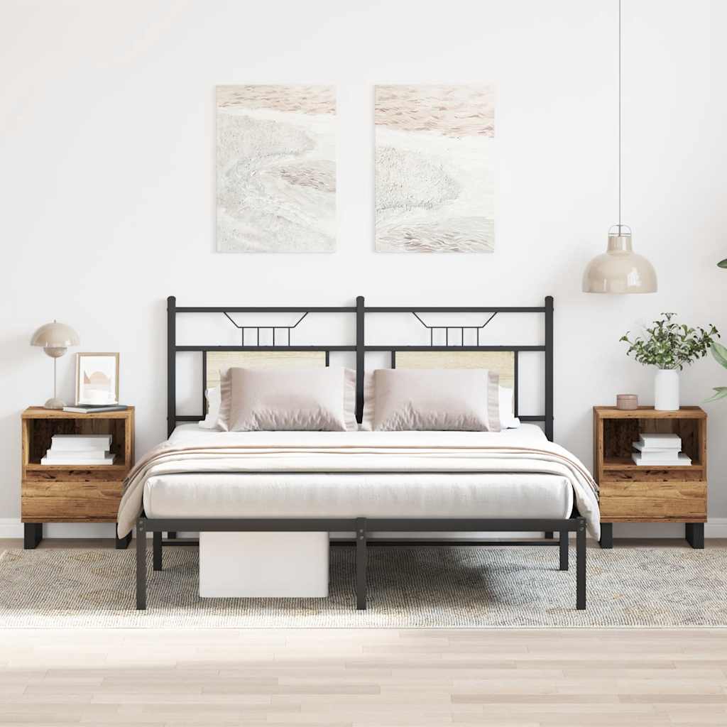 Bedside Cabinets 2 pcs Old Wood 40x35x50 cm Engineered Wood