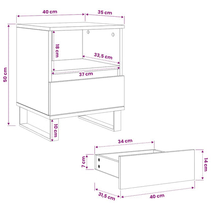 Bedside Cabinet Artisan Oak 40x35x50 cm Engineered Wood