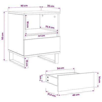 Bedside Cabinets 2 pcs Artisan Oak 40x35x50 cm Engineered Wood