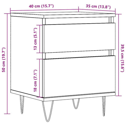 Bedside Cabinet Old Wood 40x35x50 cm Engineered Wood