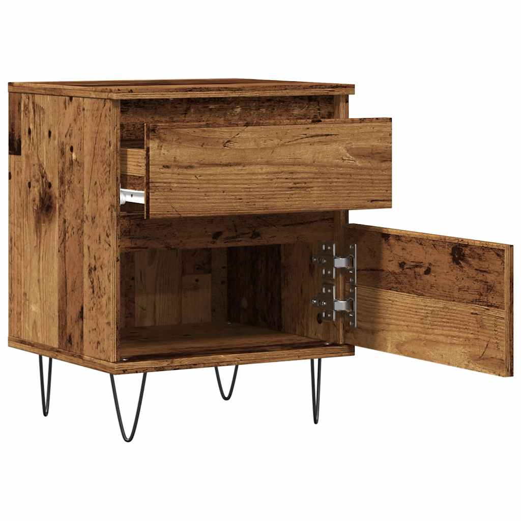 Bedside Cabinets 2 pcs Old Wood 40x35x50 cm Engineered Wood