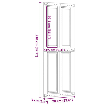 Barn Door CORONA 70x210 cm Solid Wood Pine