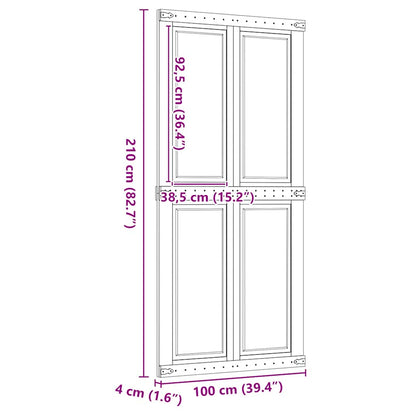 Barn Door CORONA 100x210 cm Solid Wood Pine