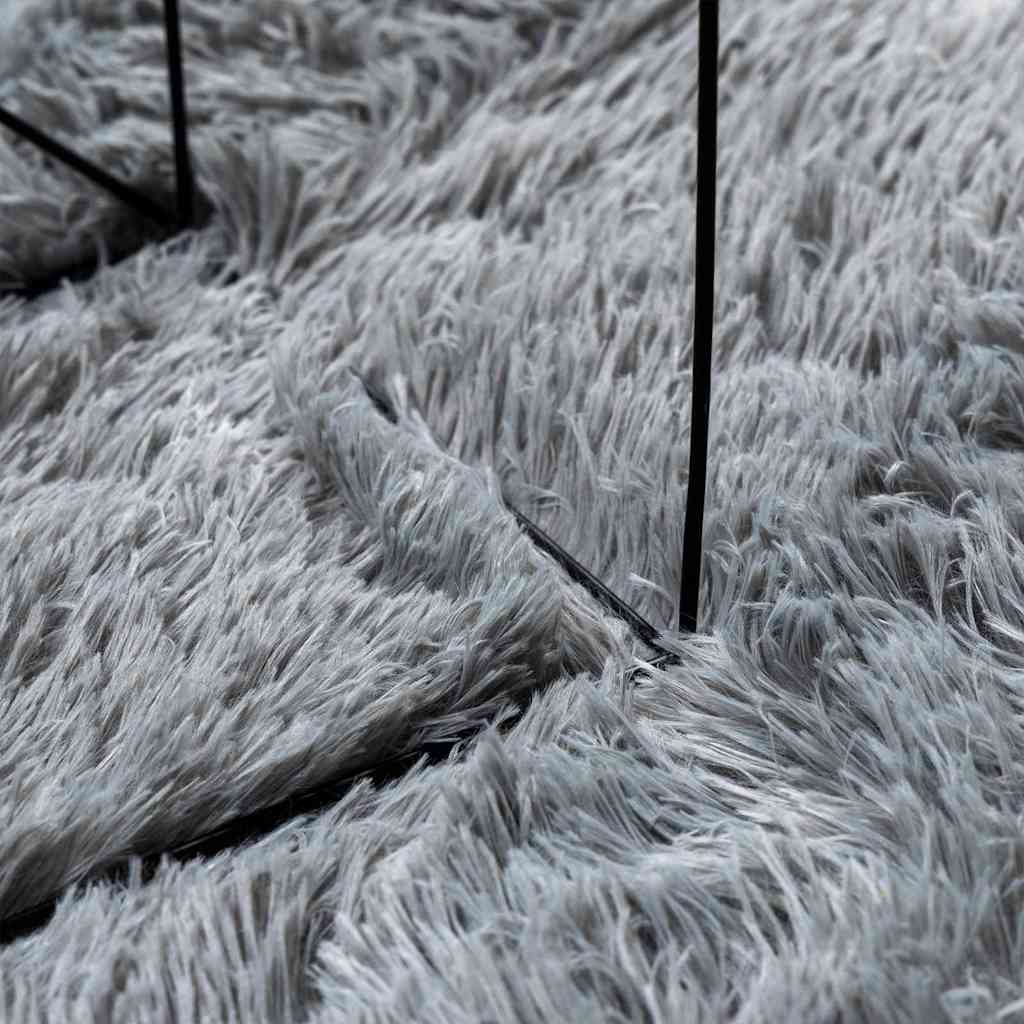 Shaggy Rug High Pile NAVARRA Light Grey 60x100 cm Polyester