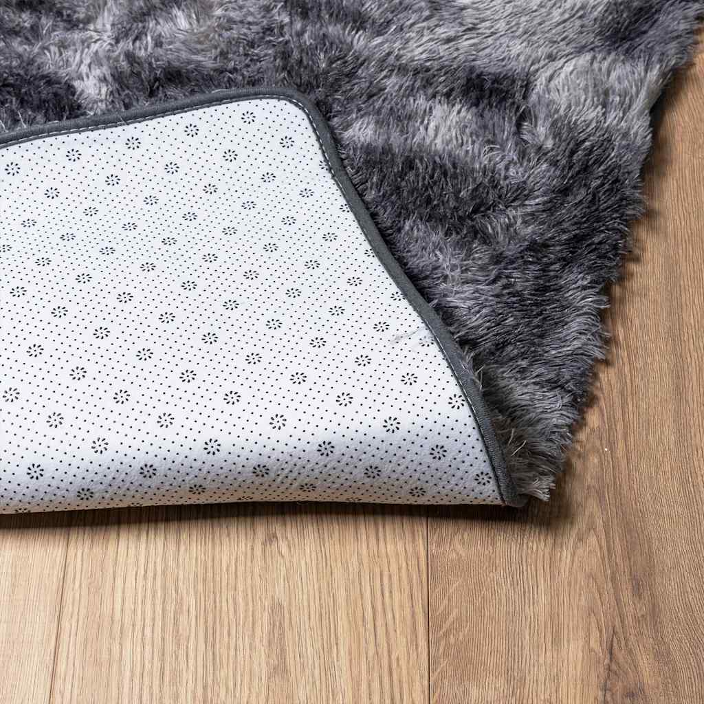 Shaggy Rug High Pile NAVARRA Dark Grey 80x150 cm Polyester