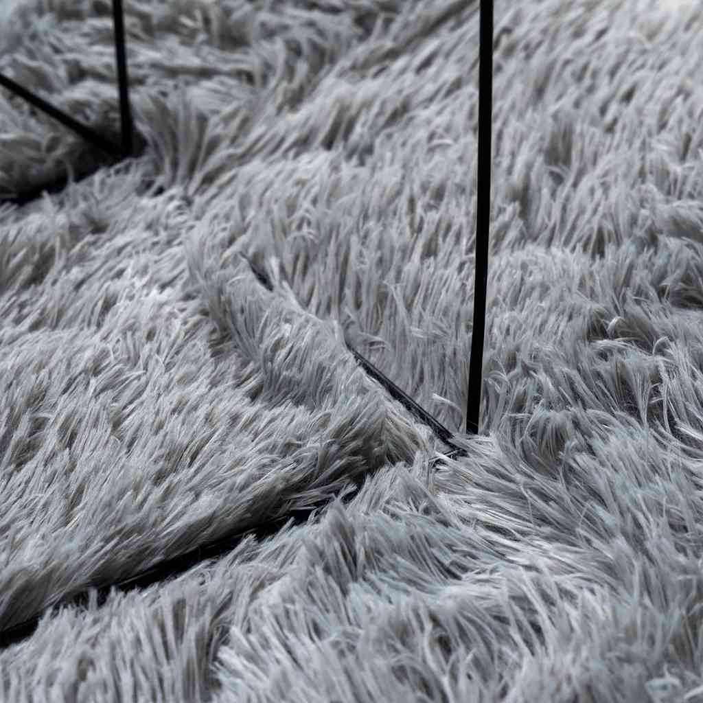 Shaggy Rug High Pile NAVARRA Light Grey 80x150 cm Polyester