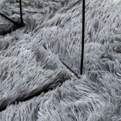 Shaggy Rug High Pile NAVARRA Light Grey 80x150 cm Polyester