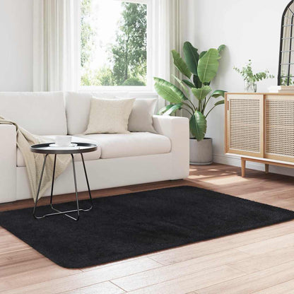 Shaggy Rug High Pile NAVARRA Black 120x170 cm Polyester