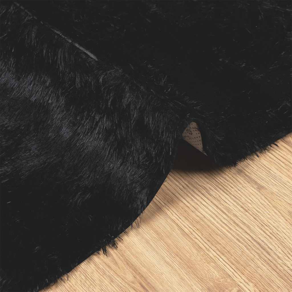 Shaggy Rug High Pile NAVARRA Black 120x170 cm Polyester