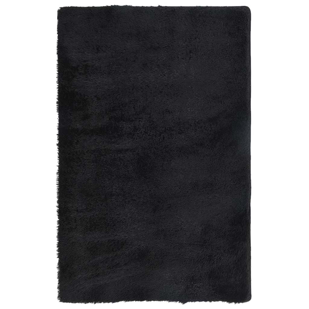 Shaggy Rug High Pile NAVARRA Black 130x200 cm Polyester