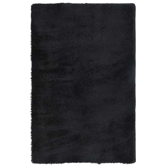 Shaggy Rug High Pile NAVARRA Black 130x200 cm Polyester