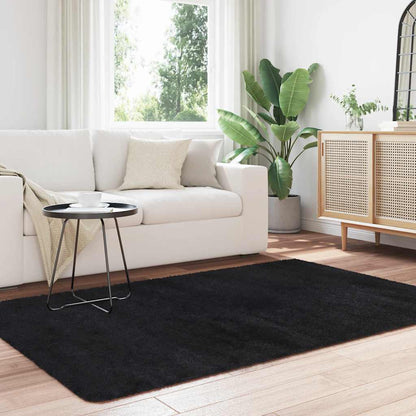 Shaggy Rug High Pile NAVARRA Black 130x200 cm Polyester