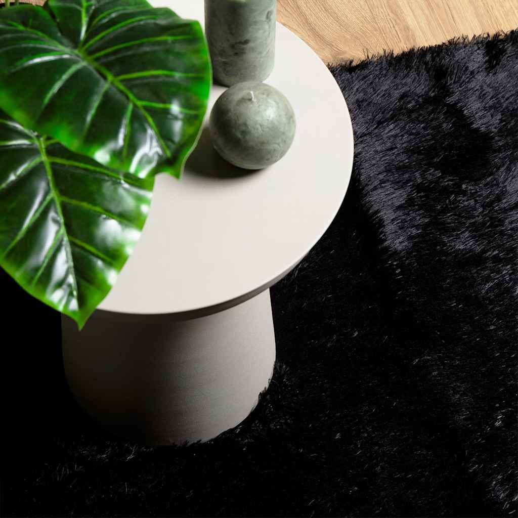 Shaggy Rug High Pile NAVARRA Black 130x200 cm Polyester