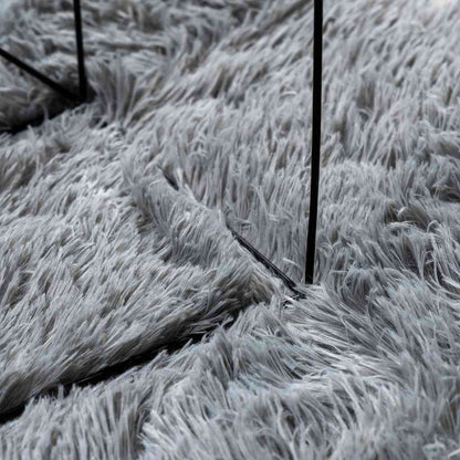 Shaggy Rug High Pile NAVARRA Light Grey 130x200 cm Polyester