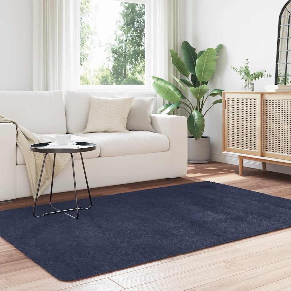 Shaggy Rug High Pile NAVARRA Navy 130x200 cm Polyester