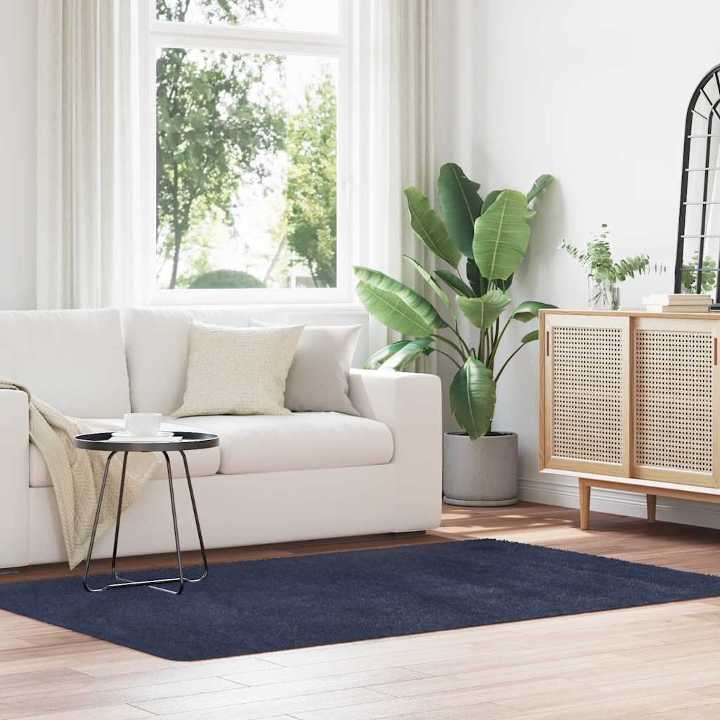 Shaggy Rug High Pile NAVARRA Navy 130x200 cm Polyester