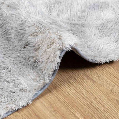 Shaggy Rug High Pile NAVARRA Silver Grey 130x200 cm Polyester