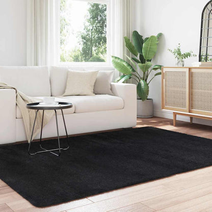 Shaggy Rug High Pile NAVARRA Black 160x230 cm Polyester