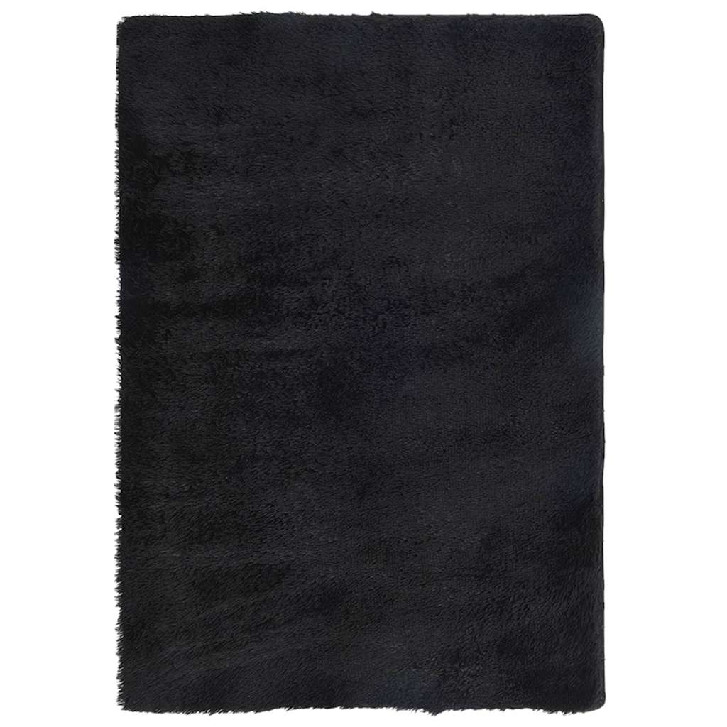 Shaggy Rug High Pile NAVARRA Black 200x290 cm Polyester