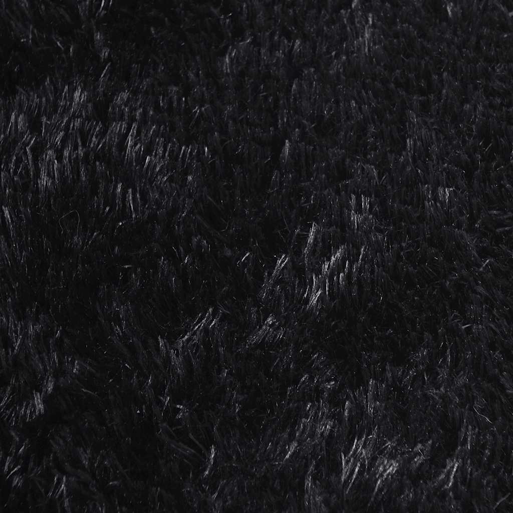 Shaggy Rug High Pile NAVARRA Black 200x290 cm Polyester