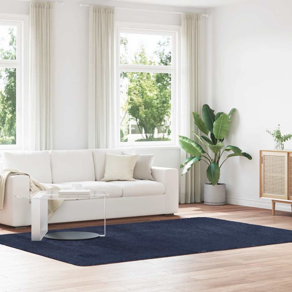 Shaggy Rug High Pile NAVARRA Navy 200x290 cm Polyester