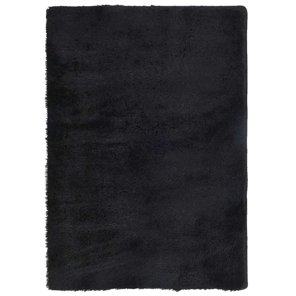 Shaggy Rug High Pile NAVARRA Black 240x340 cm Polyester